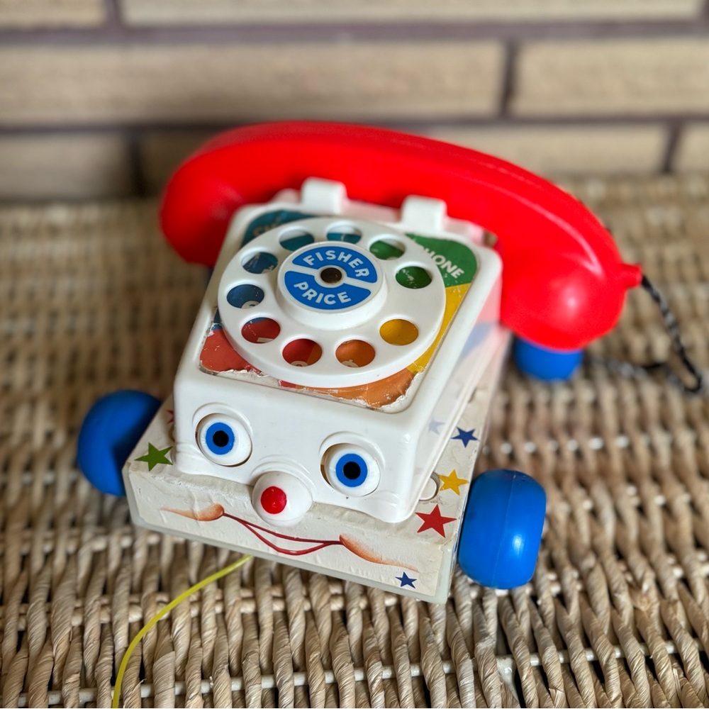 80's Fisher-Price Chatter Telephone Pull-Along Toy - Fisher Price Phone Toy